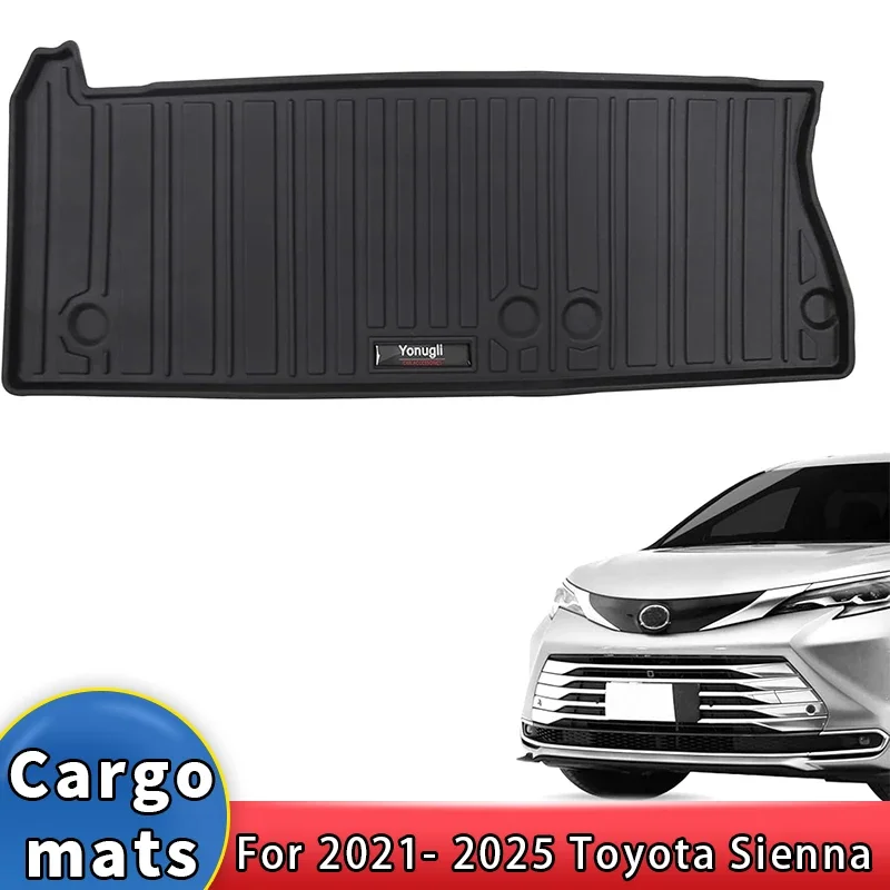 

TPE Floor Mats Cargo Liner for Toyota Sienna 2021 2022 2023 2024 2025 Accessories Trunk Mats All Weather