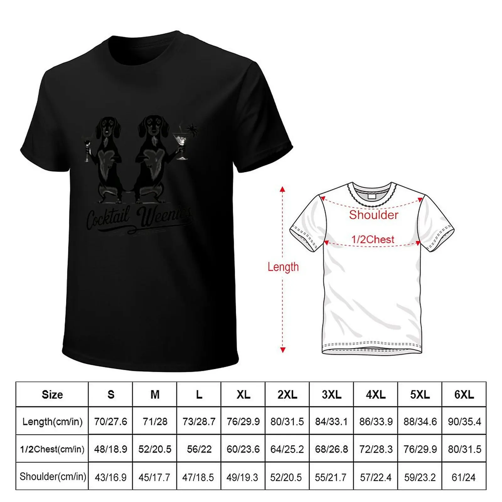 Cocktail Weenies Funny Dachshund Party T-Shirt High Elasticity Sports Tee Shirt