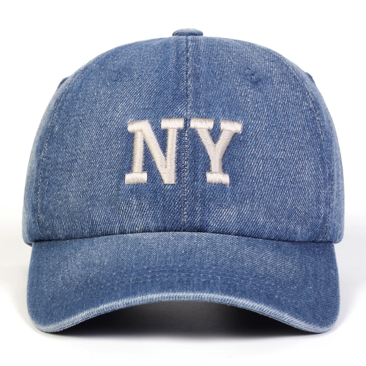 للجنسين نيويورك إلكتروني التطريز غسلها الدينيم قبعات البيسبول الربيع والخريف في الهواء الطلق قابل للتعديل قبعات عادية واقية من الشمس قبعة قبعة رياضية #5