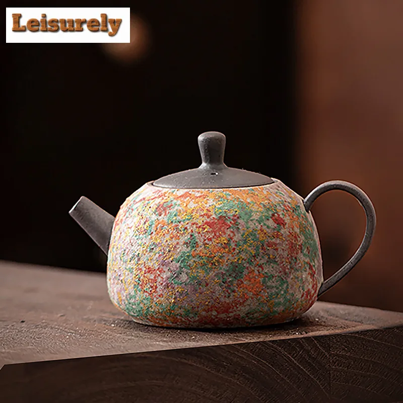 

200 мл чайник с каменной живописью, антикварный чайник, горшок для заварки чая, бытовой чайник с фильтром, китайский чайный сервиз, подарок