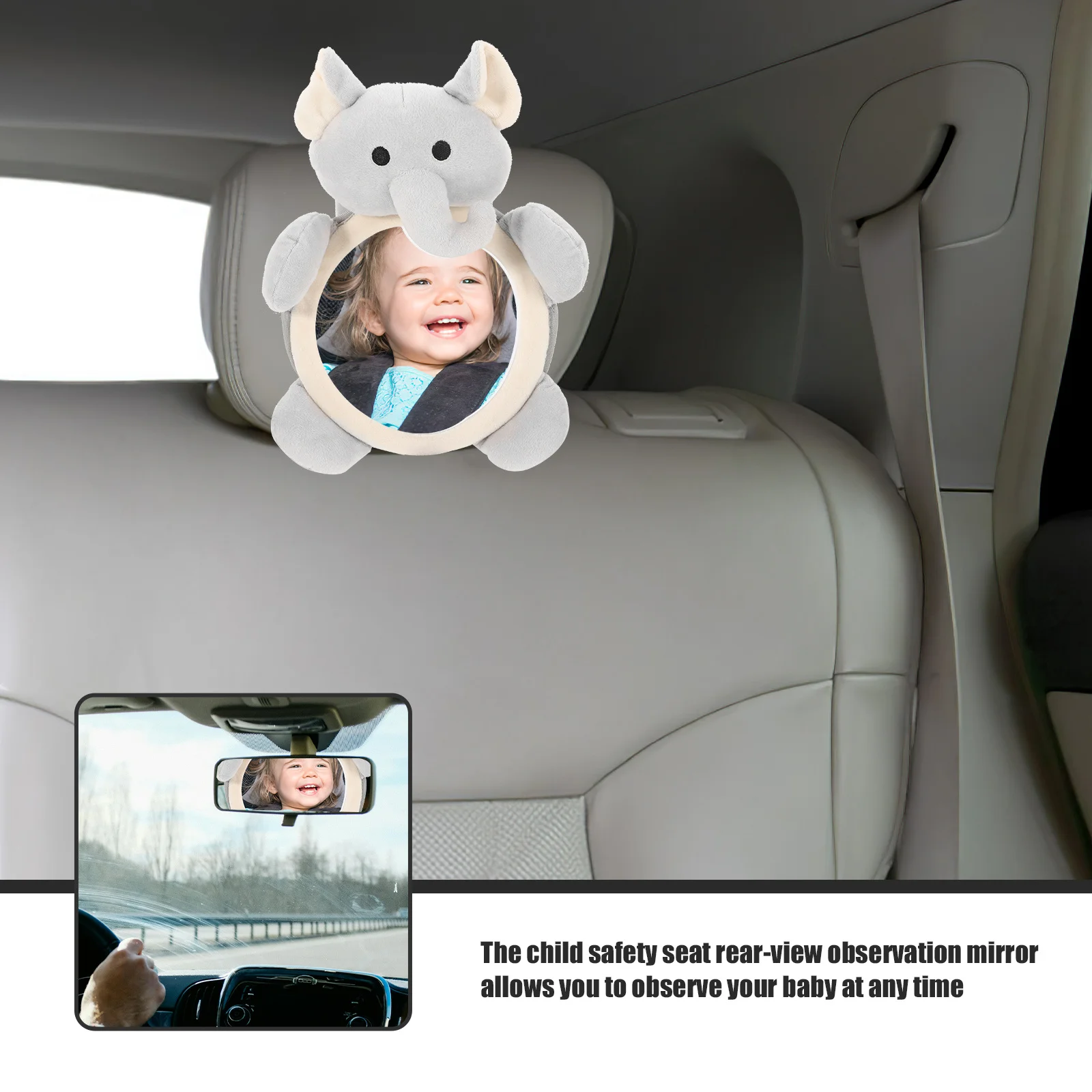 سلامة الكرتون المقعد الخلفي للوجه الخلفي الرضع سيارة مرآة الرؤية مقعد السيارة المرايا الخلفية التي تواجه الرضع مرآة الظهر للسيارة