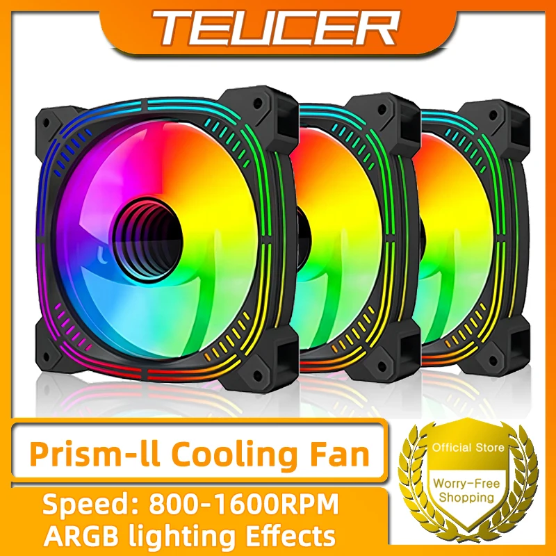 Gaming TEUCER Case PWM 5V 1PCS/3PCS Fan RGB 800-1600RPM ARGB