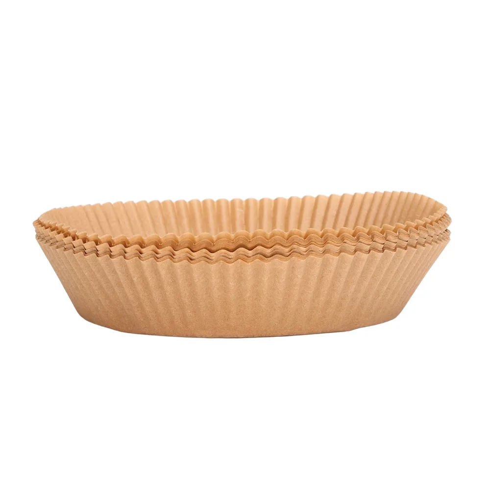 100Pcs Silicone Oil Paper Fryer Liners Oil Absorbing Round Baking Paper Liners Food Contact Grade High Temperature Tolerant