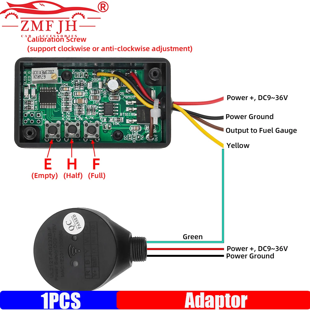 ZMFJH Non-Contact Ultrasonic Fuel Level Sensor for Fuel Level Gauge Fit on Marine Boat Truck Oil Liquid Tank Fuel Level Meter