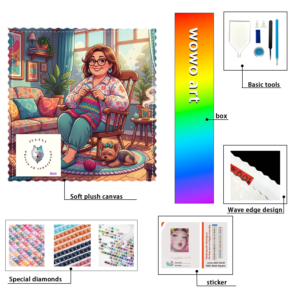 

【Betti_ Diamond ArtЖенский вязаный свитер Crystal AB Rhinestone FD Rhinestone Perfect Resin Diamond