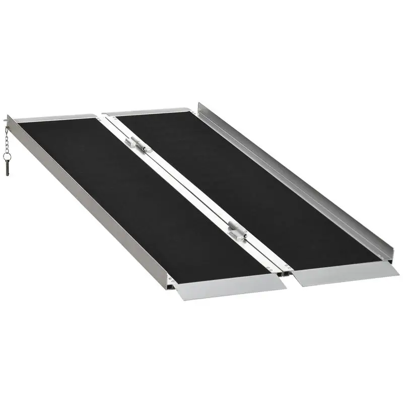 5' Skidproof Portable Wheelchair Ramp for Home, Steps, Doorways, Carpeted Foldable Handicap Ramp, Threshold Ramp