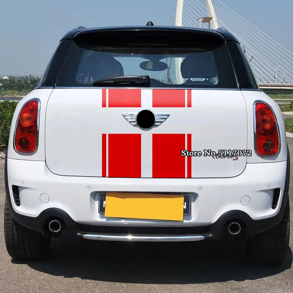 

Car Styling Hood Bonnet Stripes Trunk Rear Vinyl Decal stickers for mini countryman r60 accessories