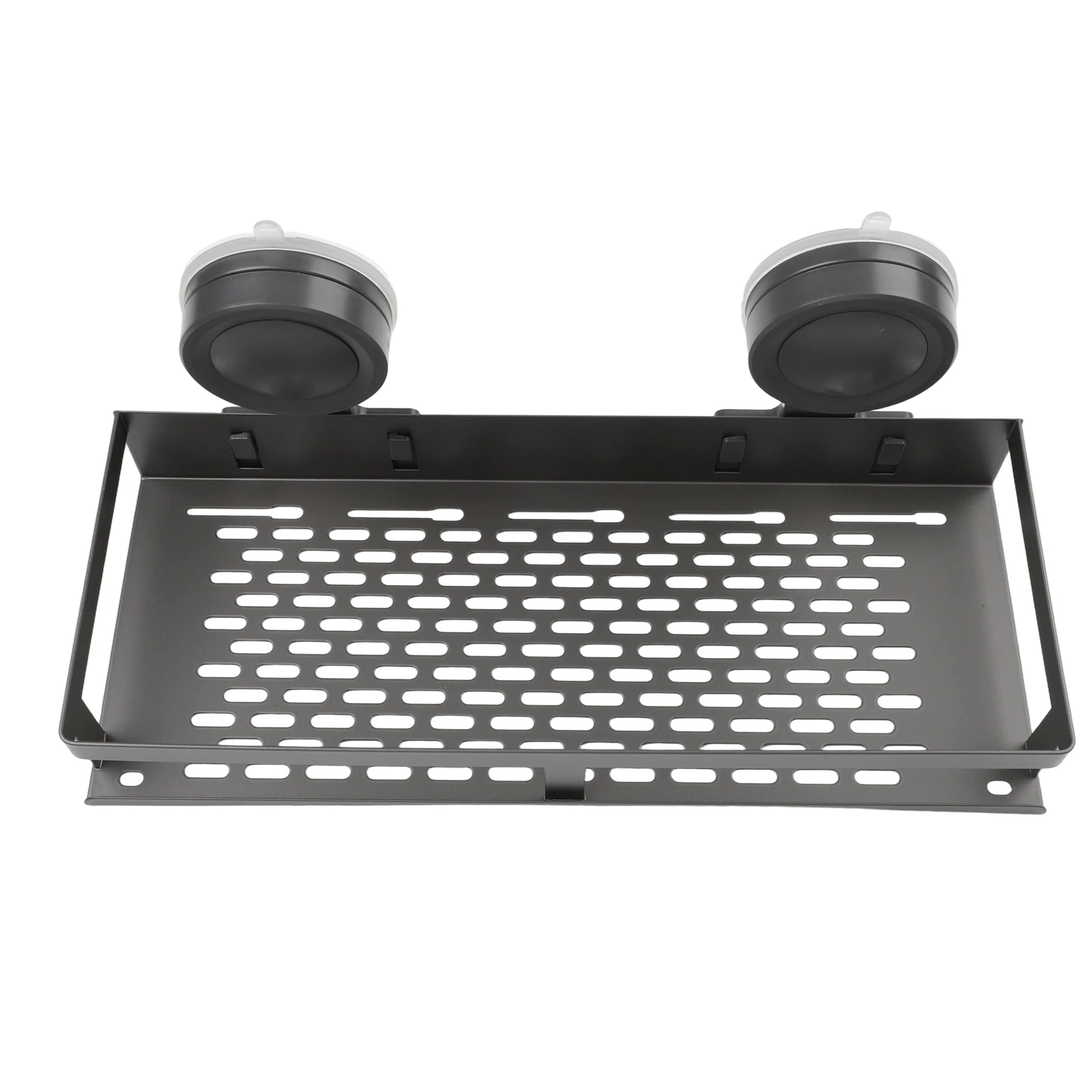 Bathroom Shower Shelf Aluminum Organizer with Upgraded Suction Cups Towel Bar and Hooks Easy Installation No Drilling