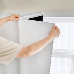 100% Blackout Curtains, Velcro Curtains Can Be Pasted Without Punching, Portable Curtains for Bedroom, Living Room, Basement, Blackout, Sun Protection and Heat Insulation