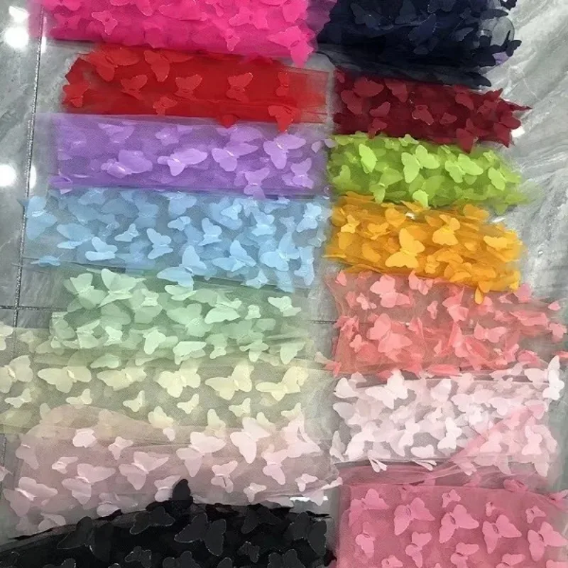 

3 шт. Новые 3D-наклейки с лазерной вышивкой в виде бабочек, кружевные аппликации для свадебной и детской одежды, аксессуары ручной работы