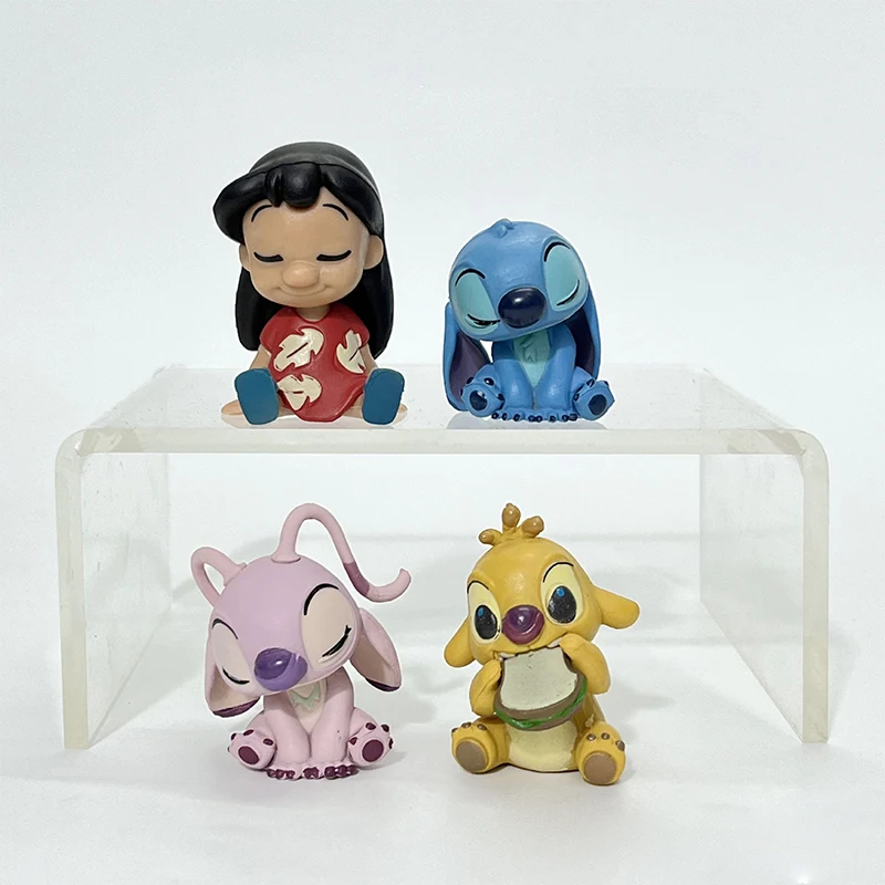 

4Pcs Lilo & Stitch Anime Vinyl Figure Toys for Kids Gift Collectible Model Ornaments Stitch scrump Action Figure Toys Toys