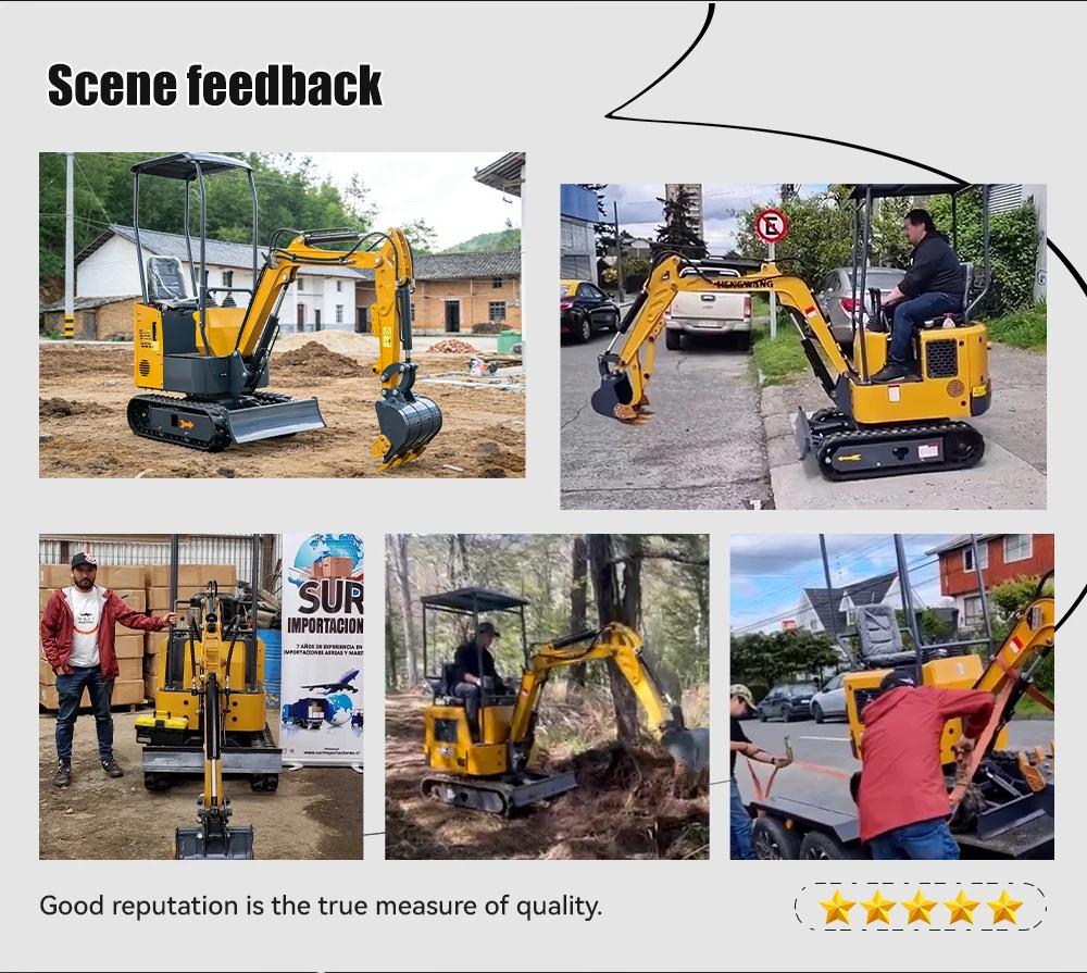Customizable Mini Excavator 1 Ton Crawler Hydraulic Diesel Engine Small Excavators Mini Bagger Digger for Garden Farm