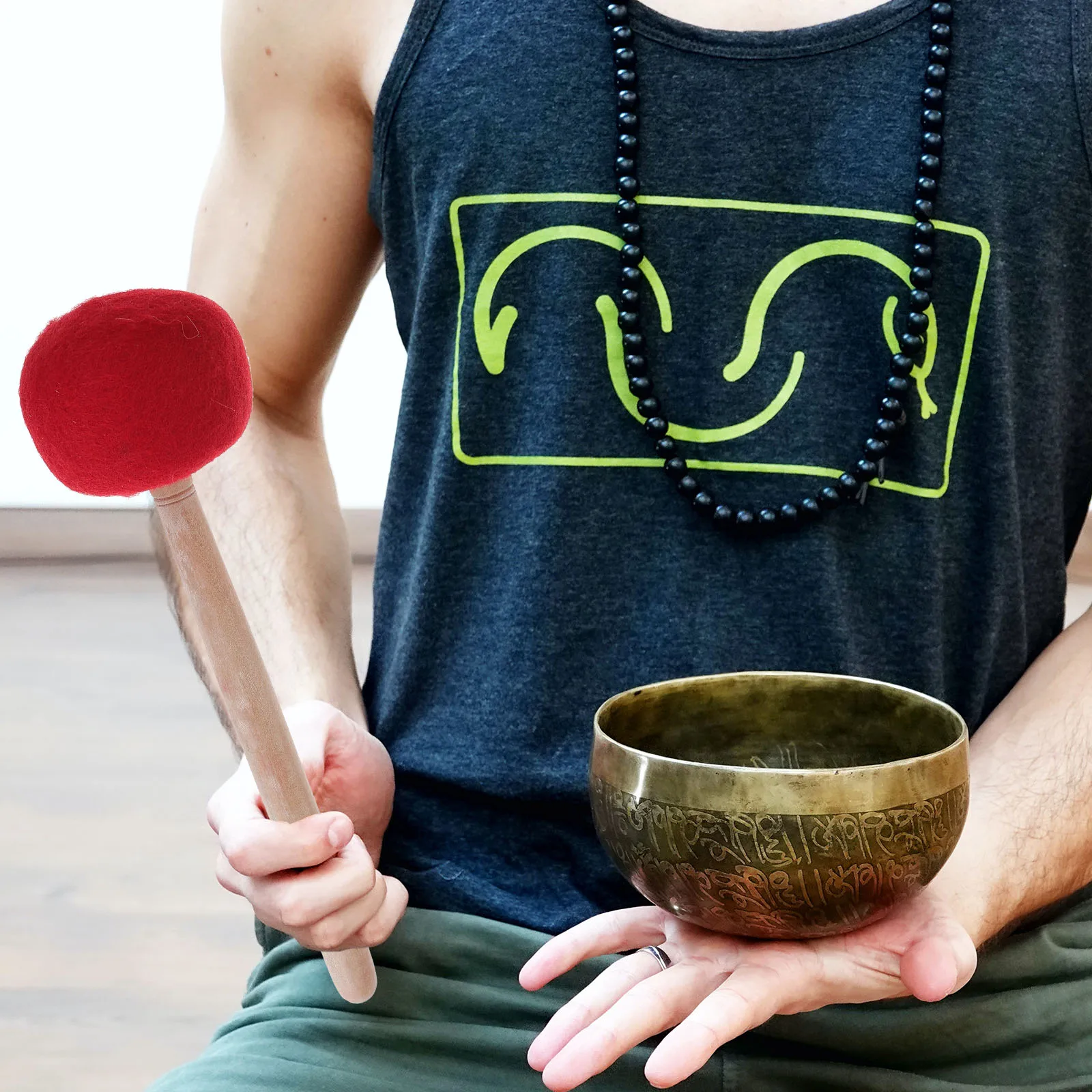 

Wool Felt Stick Stick Singing Bowl Mallet Wooden Singing Bowl Mallet Sound Accessory Wood Portable Meditation Yoga Sauna Travel