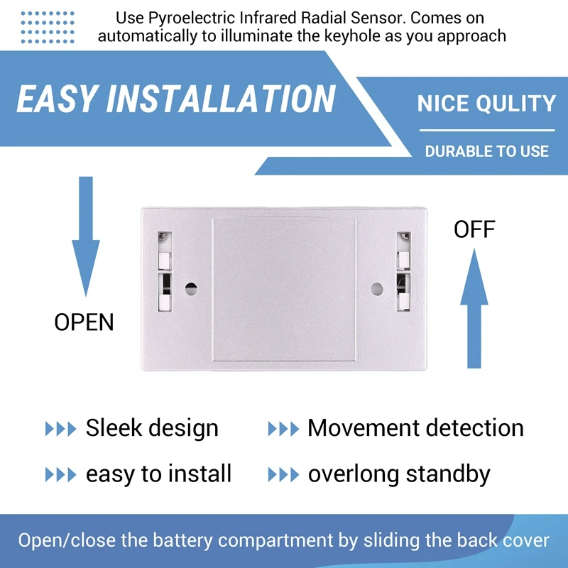 AA86 4 LED Auto PIR อินฟราเรดไร้สายประตู Keyhole Motion Sensor โคมไฟแสง