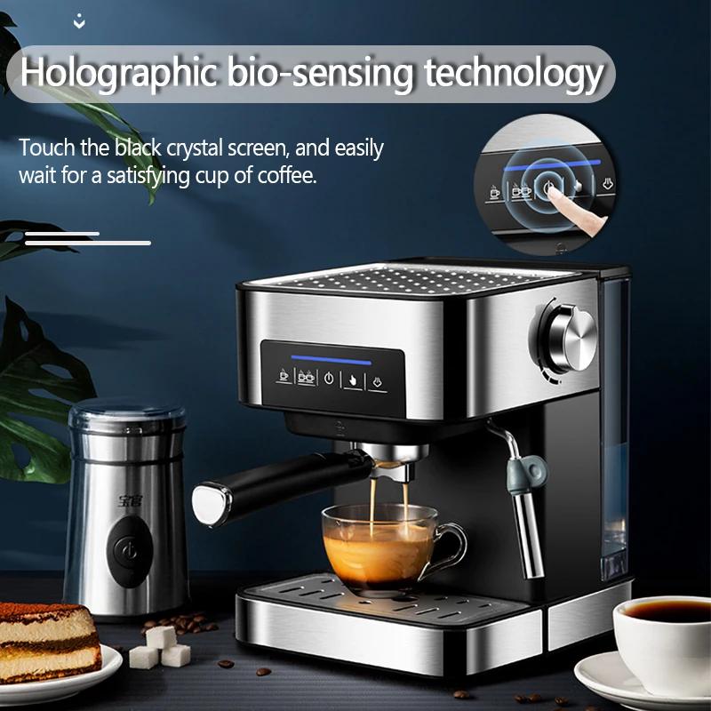 TABELL ekspres do kawy włoska kawiarka do Espresso półautomatyczny ekspres do kawy elektryczny spieniacz do mleka parowego urządzenie kuchenne