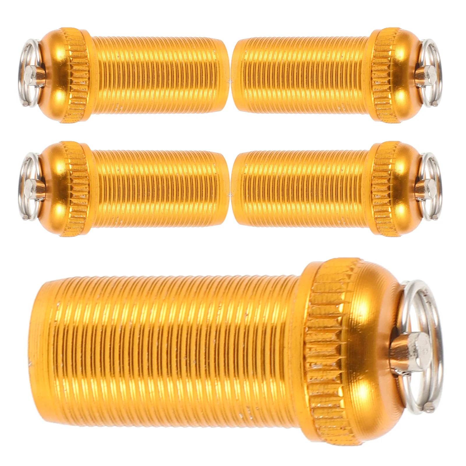 Tapón de extremo de caña de pescar, Protector de tapas de acero inoxidable para varillas de Baitcasting de fundición giratoria, reemplazo de fácil instalación, 5 uds.