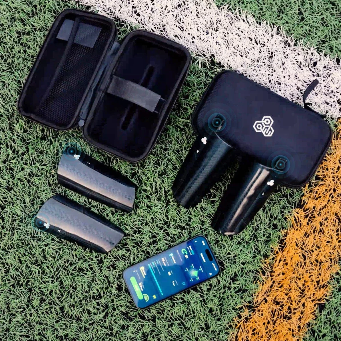 CE認証取得済みスマートサッカーシンガード、AIデータ追跡機能付きフットボールスピードトレーニング機器