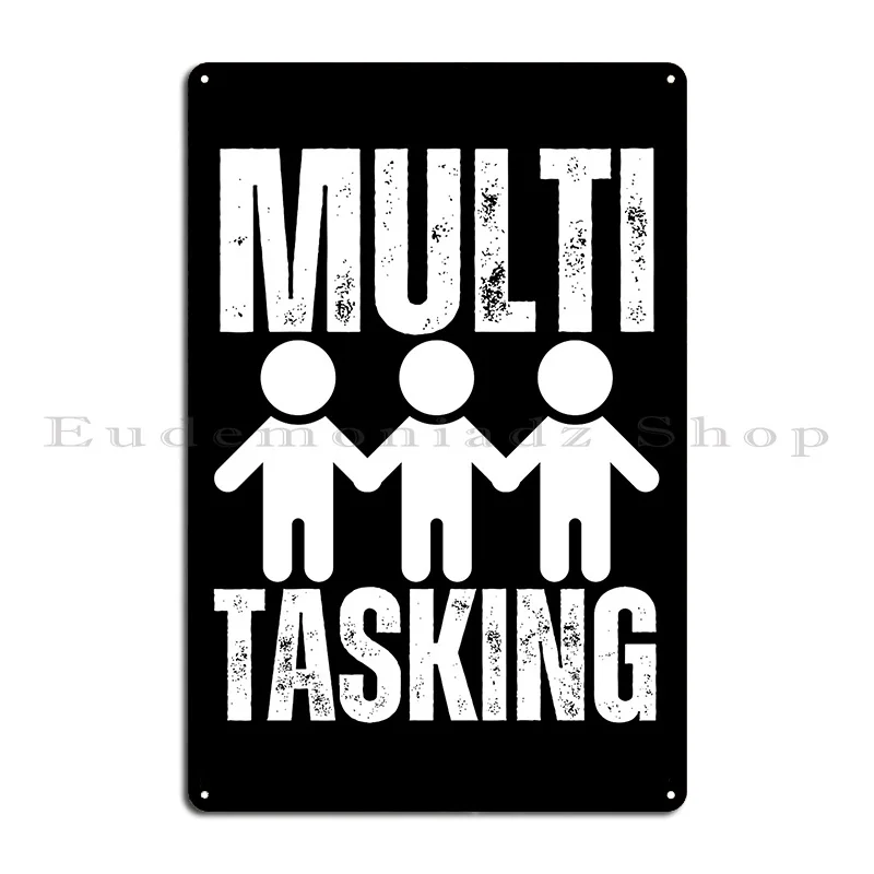 Gift For Throuple Multitasking Polyamory Gift Metal Plaque Wall Decor Printing Wall Decor Home Cinema Tin Sign Poster