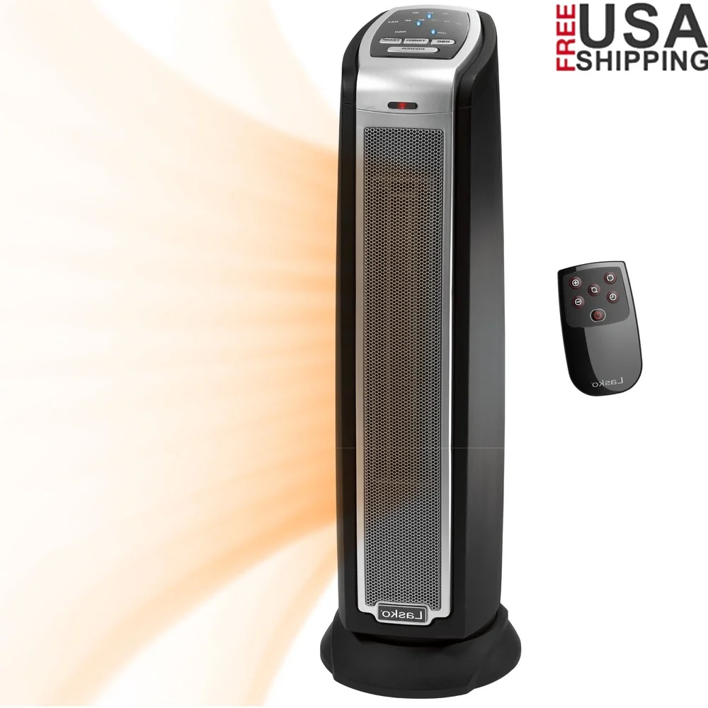 

1500 Вт осциллирующий керамический башенный обогреватель с дистанционным управлением для внутреннего использования, электронный термостат, таймер, защита от перегрева, полная