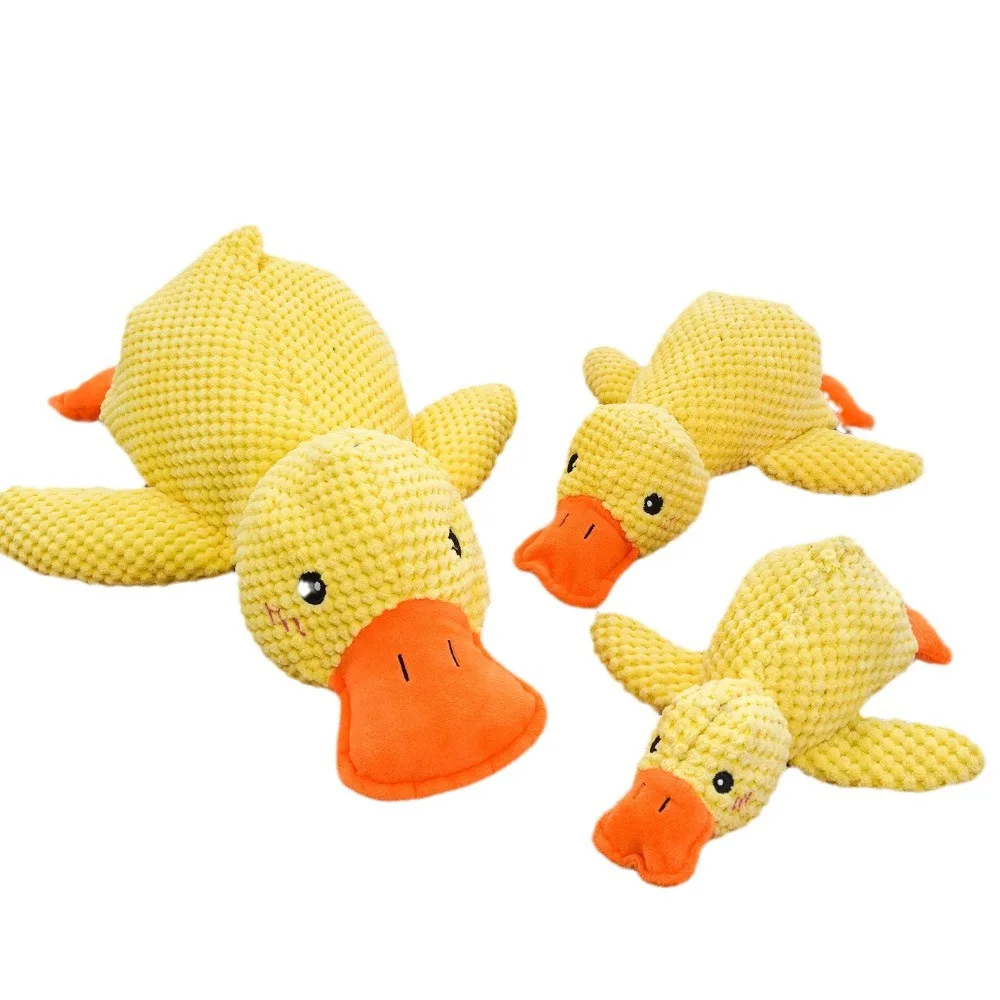 Dog Chew Toys Cute Plush Duck Sound Toy Stuffed Squeaky Animal Squeak Dog Toy Cleaning Tooth Dog Chew Rope Toys