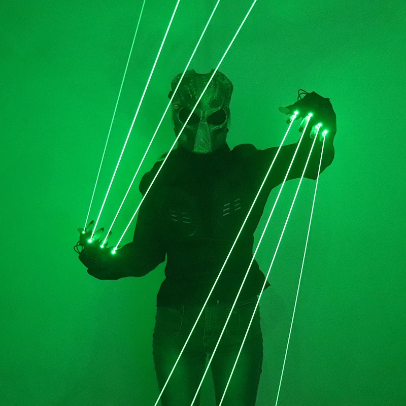 532nm สีเขียวเลเซอร์ถุงมือ Beam Flash Finger Single Point Big Beam Lazer Cannon LED ปาล์มส่องสว่างถุงมือสําหรับ DJ Club Party