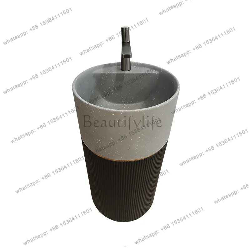 Wabi Sand Cream Wind Stone Pillar Basin Floor-to-ceiling Art Creative Personalized Wash Table