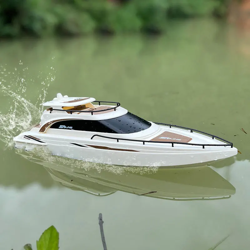 2.4g Remote Control Simulation Speedboat 1/28 Ratio Dual Motor 15km/h High-speed Electric Remote Control Speedboat Set Boy Toy