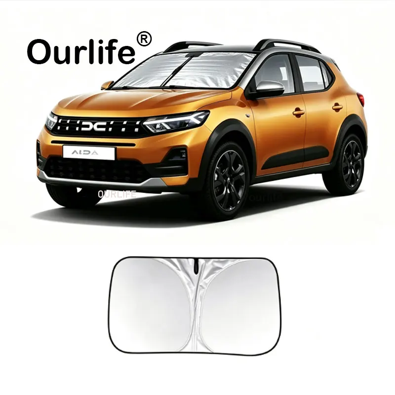 For Dacia Sandero Stepway Facelift 2026 2027 Car Sun Shade for Windshield UV Block Heat Insulation  Front Window Sun Visor Cover