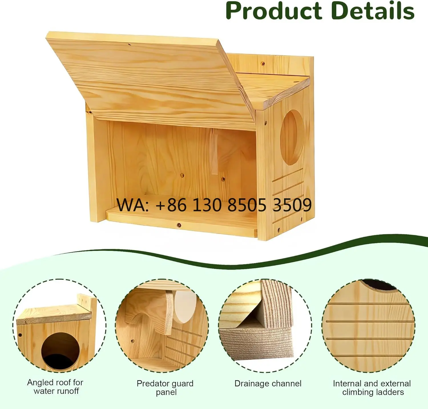 

Custom Modern Easy Assembly Chipmunk Houses Squirrel Nesting Box Outdoor Solid Wood Squirrel House