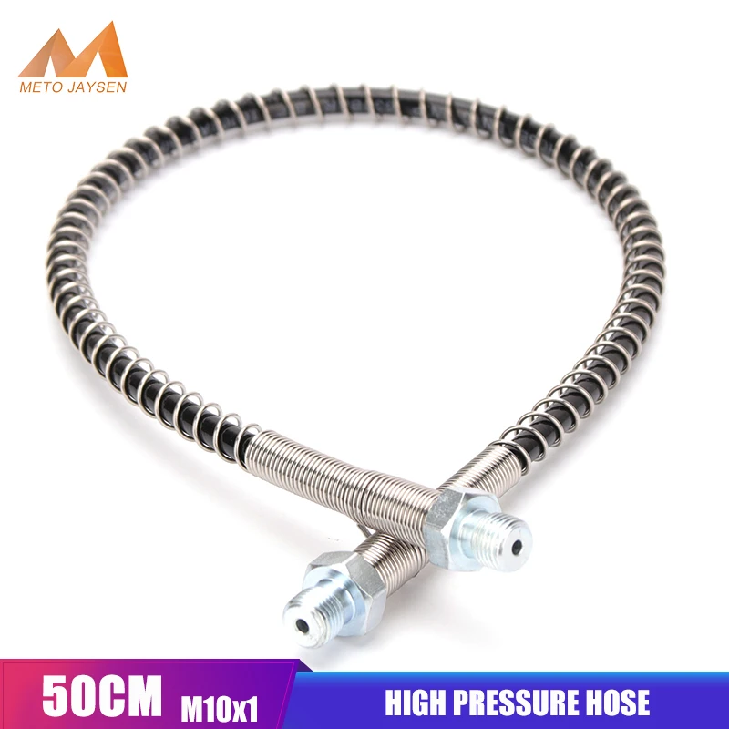 

50cm High-Pressure Nylon Hose M10x1 Thread PCP Pneumatics Air Refilling with Spring Wrapped 40Mpa 400Bar 6000psi Air Pumps Parts