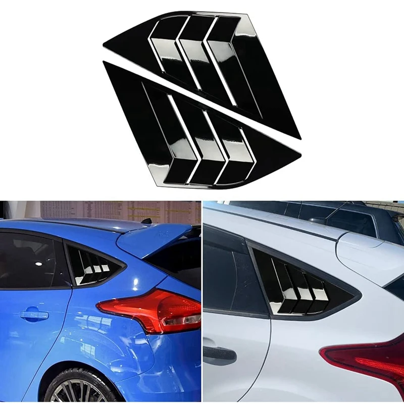 Rear Side Window Louvers For Ford Focus ST RS MK3 Hatchback 2012-2018 Accessories Air Vent Scoop Cover