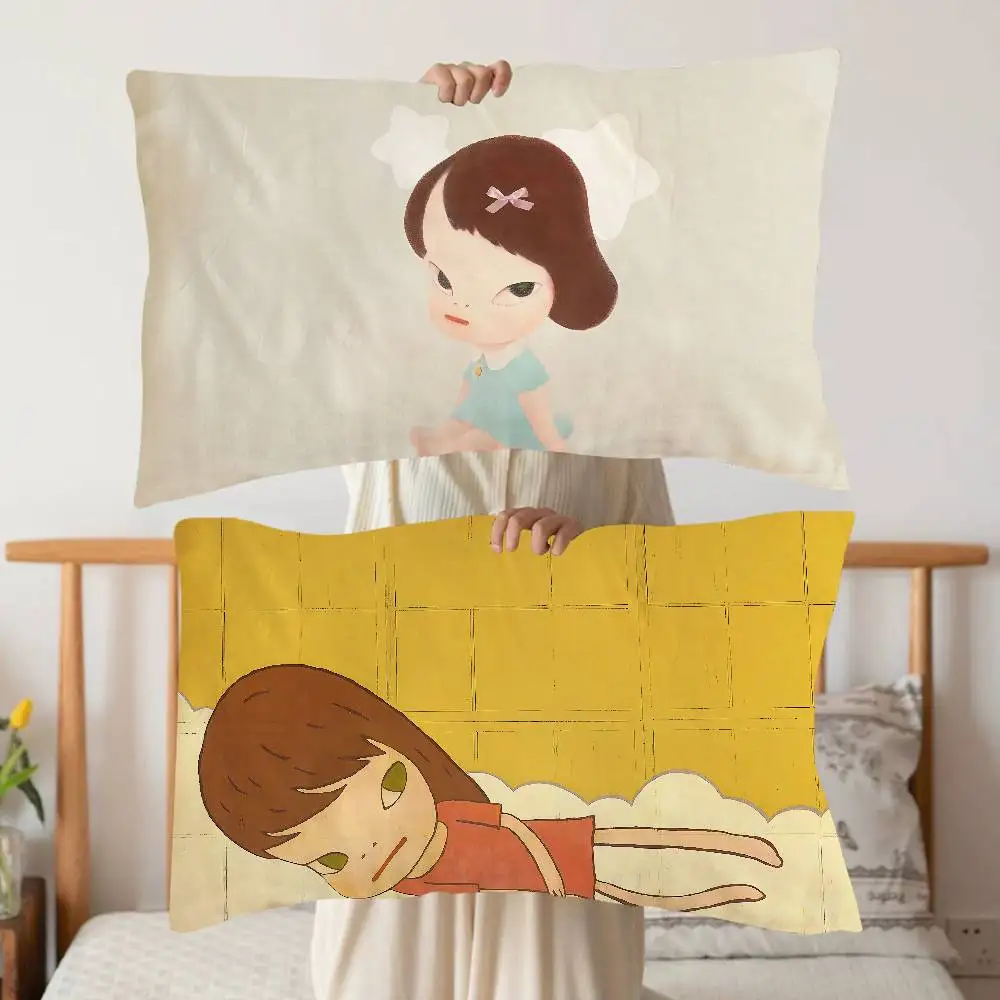 Y-YoshitomoS N-Nara CARTOON Quick-Dry Polyester Pillow Scarf - Moisture-Wicking & Breathable for Hot Sleepers