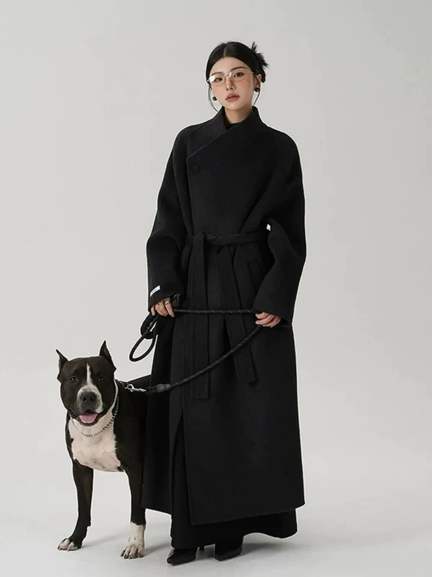 Premium Black Double-sided 69% Wool 5% Cashmere Coat Women's 2026 New Autumn and Winter Small Woolen Coat