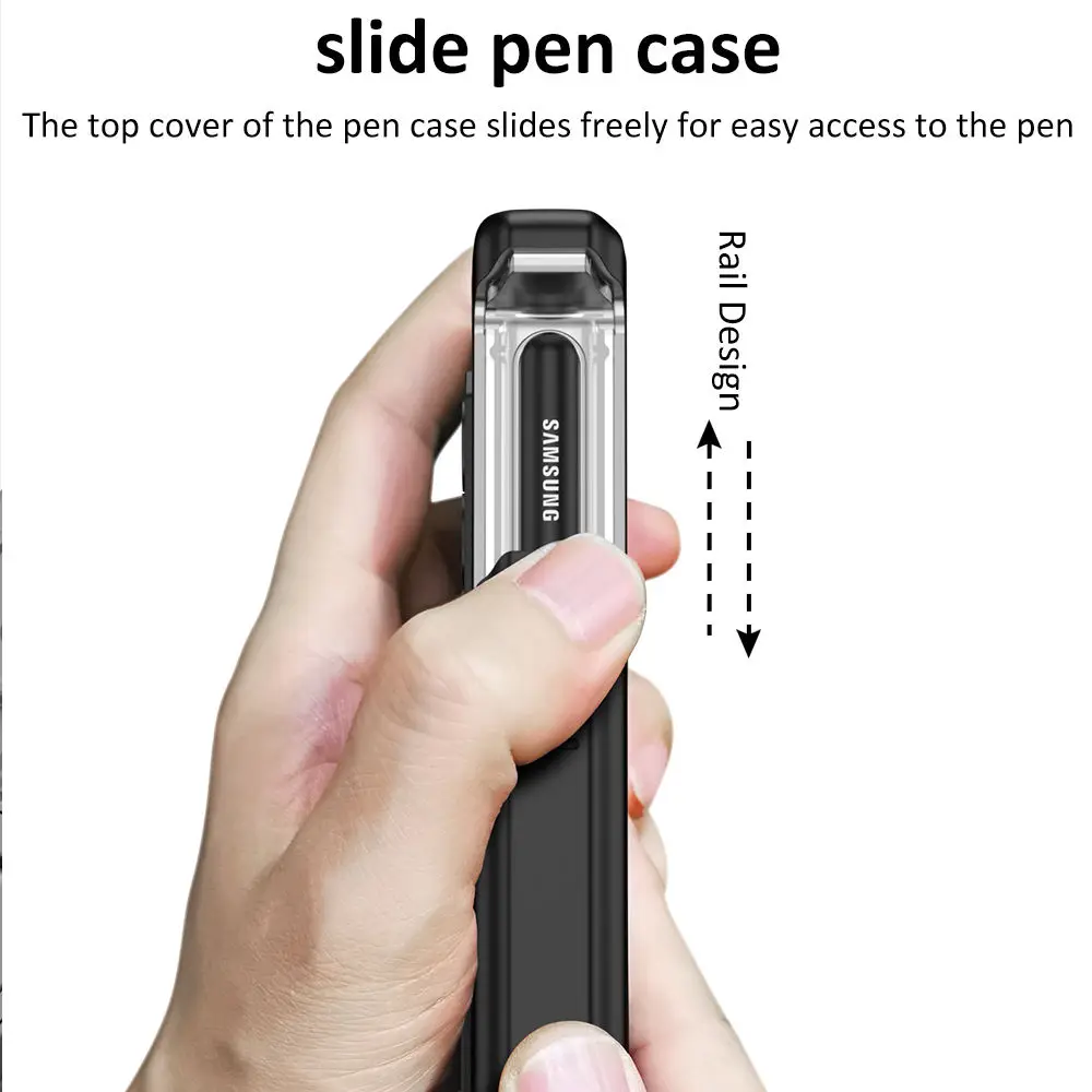 Magnetic Folding Armor Slide Pen Case for Samsung Galaxy Z Fold 4 5G with Bracket Anti-Drop Shockproof Full Protection Cover