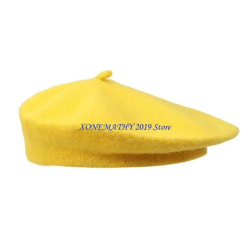 

F42F French Hats For Fall And Winter Unisex Stretchy Soft Acrylic Blend Solid Color Elegant vintage Headwear