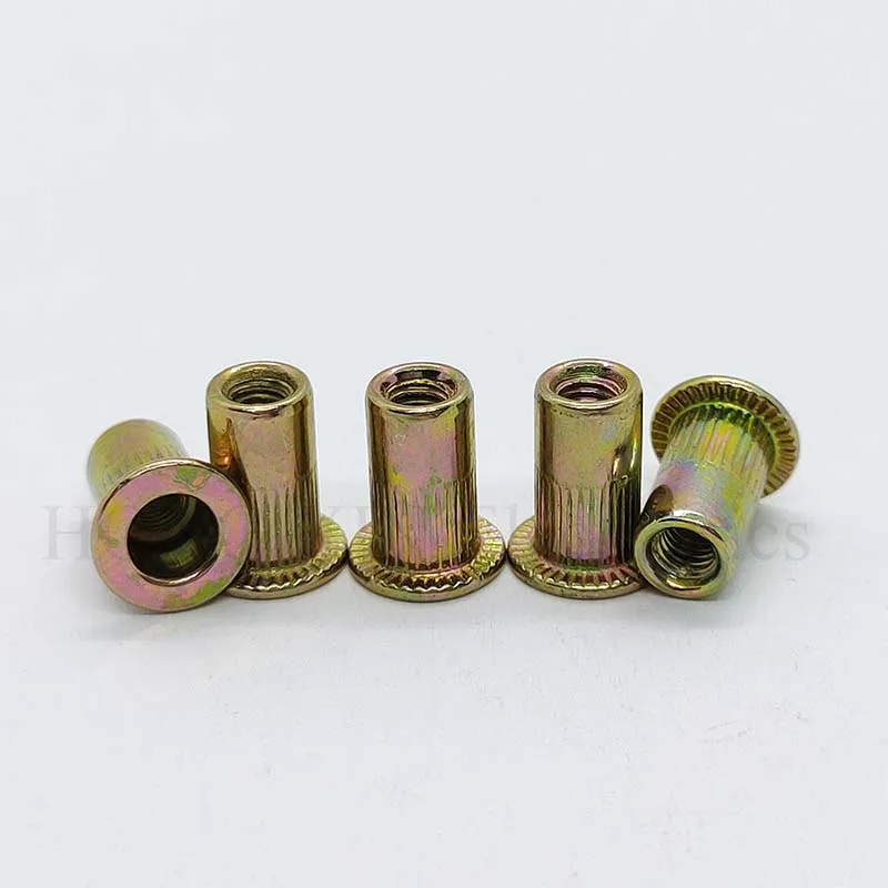 M3*9 Carbon Steel with Zinc Plate Flat Head Threaded Rivet Insert Insert Cap Rivnut Rivet Nut