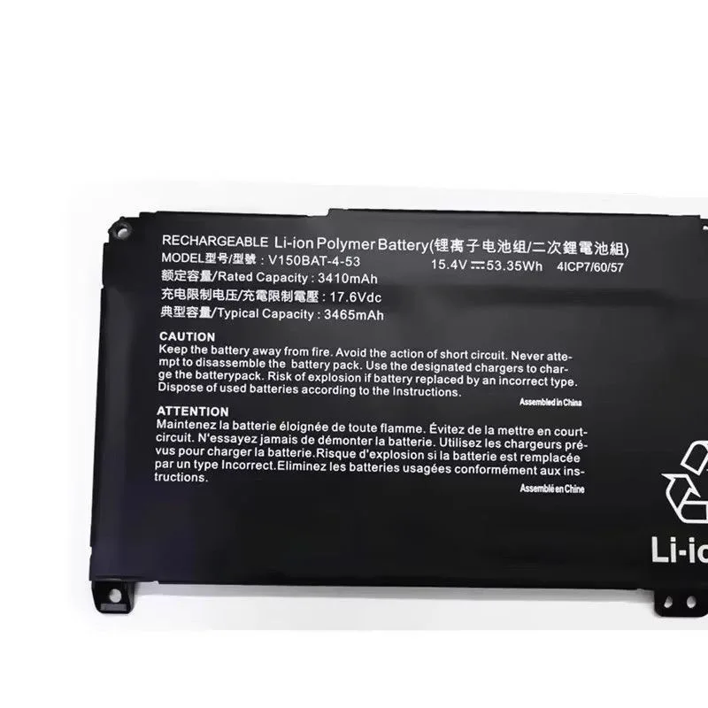 V150BAT-3-41 11.55V 3549mAh 41Wh V150BAT-4-53 15.4V 3510mAh 53.35Wh ノートパソコンのバッテリー CLEVO V150PNH V150PNJ V150PNK V155PN用
