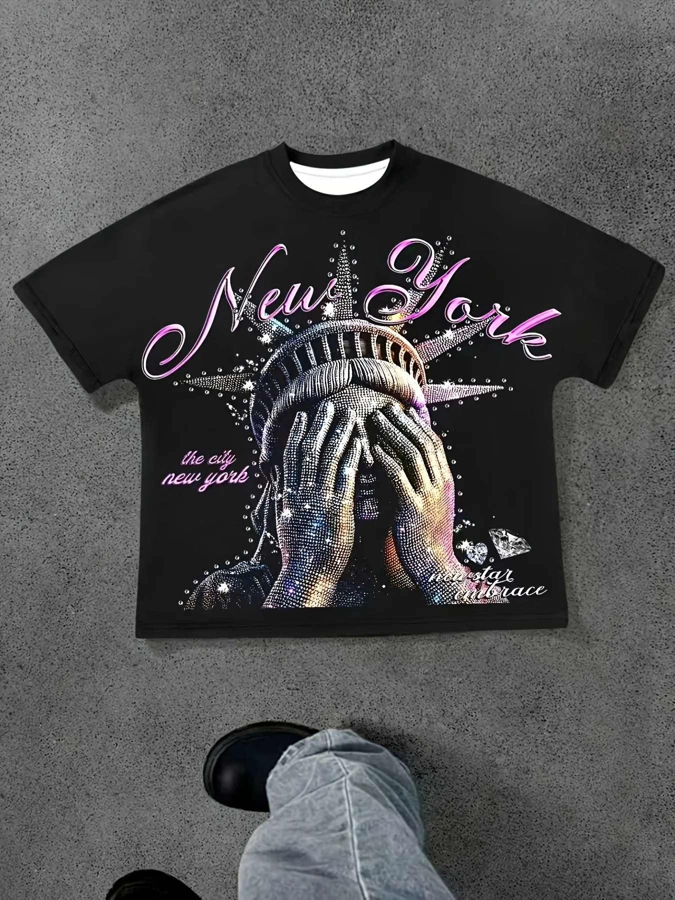 2026 Summer Retro Bling New York Print T‑Shirt Men Women Y2K City Theme Graphic Loose Short Sleeve Casual Street Tee