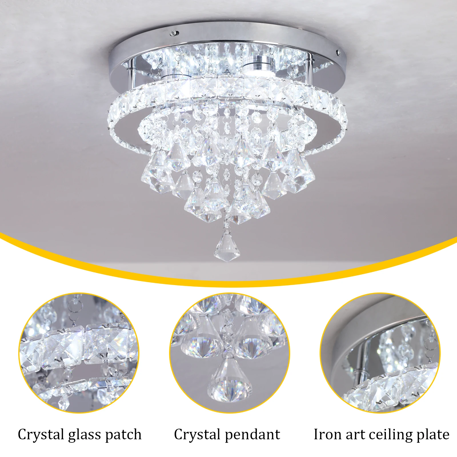 VETRULUS Kristall Led Anhänger Licht Hängen Decke Lampe Moderne Kronleuchter Glanz Wohnzimmer Esszimmer Gang Wohnkultur Leuchte – Detail 10