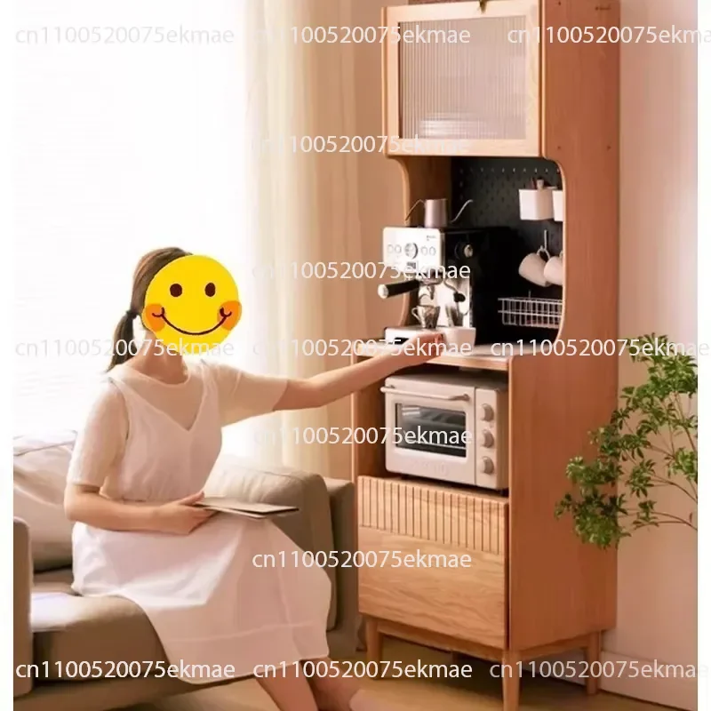 Solid Wood Rock Slab Dining Side Cabinet Modern Simple Oak Japanese Locker Living Room Household High Cabinet Tea