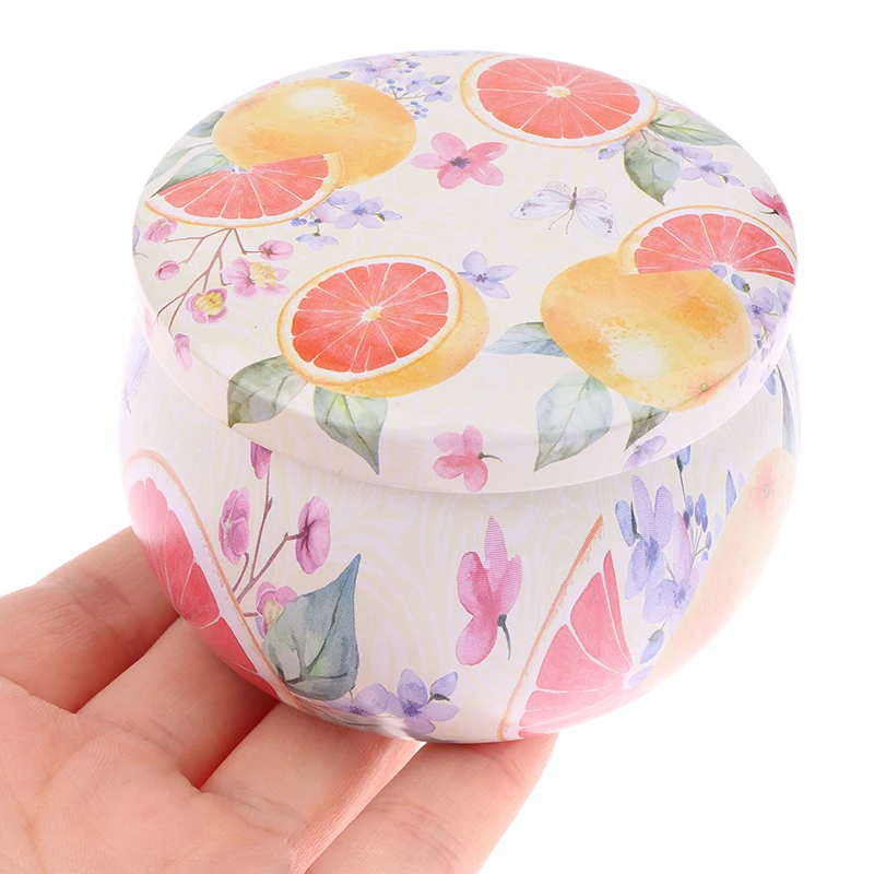 4oz New Sealed Jar Metal Candle Tin Jar Candy Box Rose Tea Pot Jewelry Storage Organizer Tinplate Christmas Packing Case Box 1pc