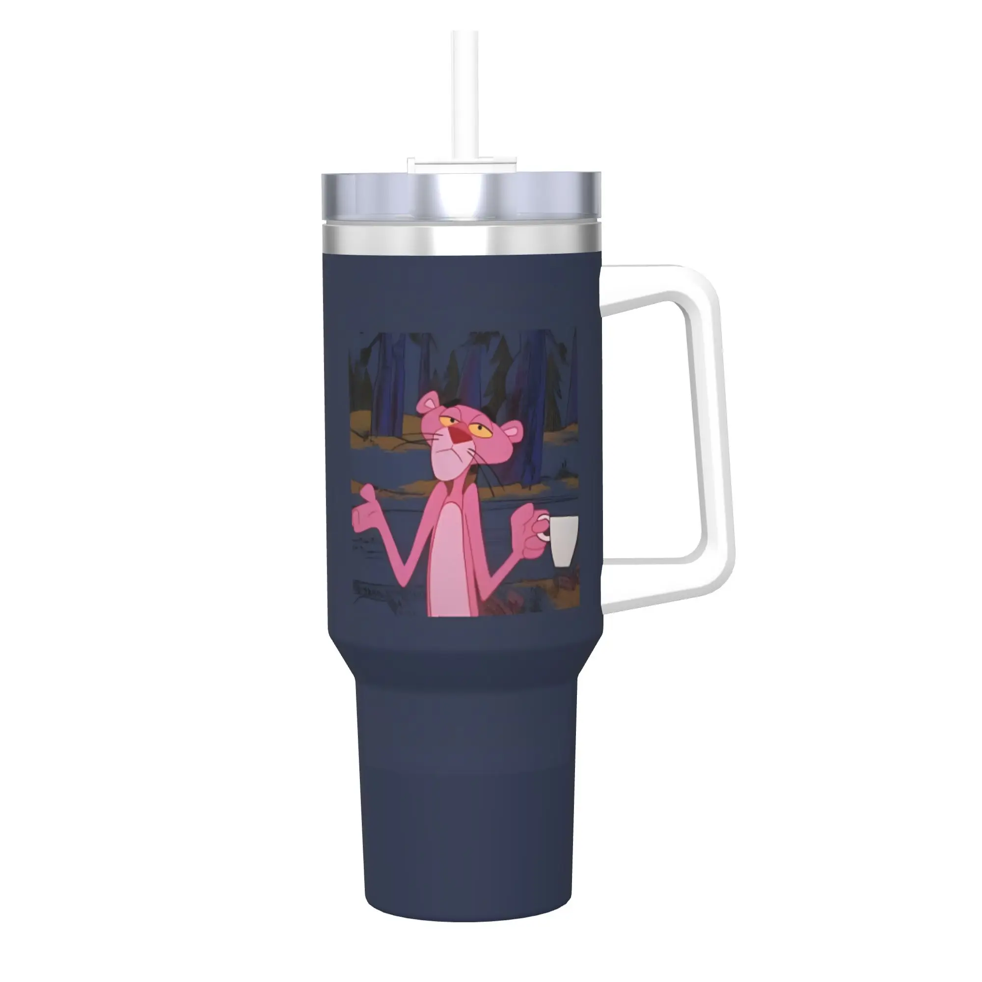 

Pinks Panthers Drink Tumbler Vacuum Insulated Thermal Cup Stainless Steel Double Wall Mug Hot Cold Drink, 40oz