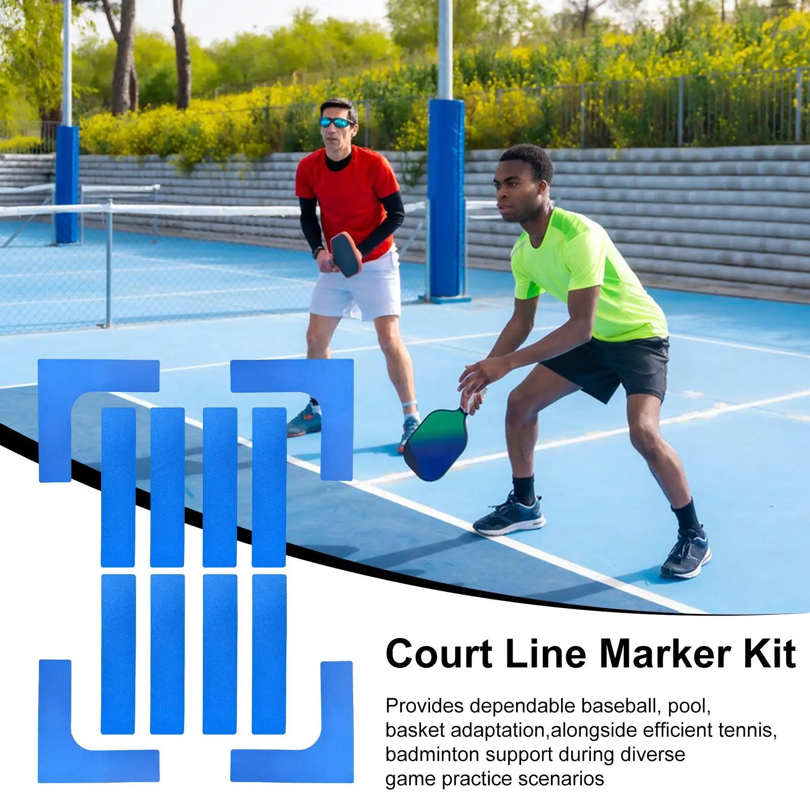 

Набор маркеров Pickleball Court, набор для маркировки линий, маркеры для метания, противоскользящие маркеры для тенниса, спорта, аксессуары для метания