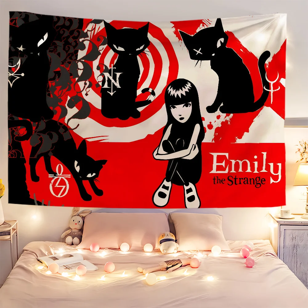 cartoon art Emily the s-Strange flag For Room Dorm Camping Party Art Style Garage Bar wall Picnic Decoration Banner