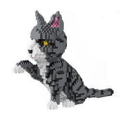 KNEW BUILT-Mini modelo de gato Adorable para niños, bloques de construcción, caras expresivas, opciones naranjas y negras, juguetes para fanáticos de mascotas, ladrillos de estilo