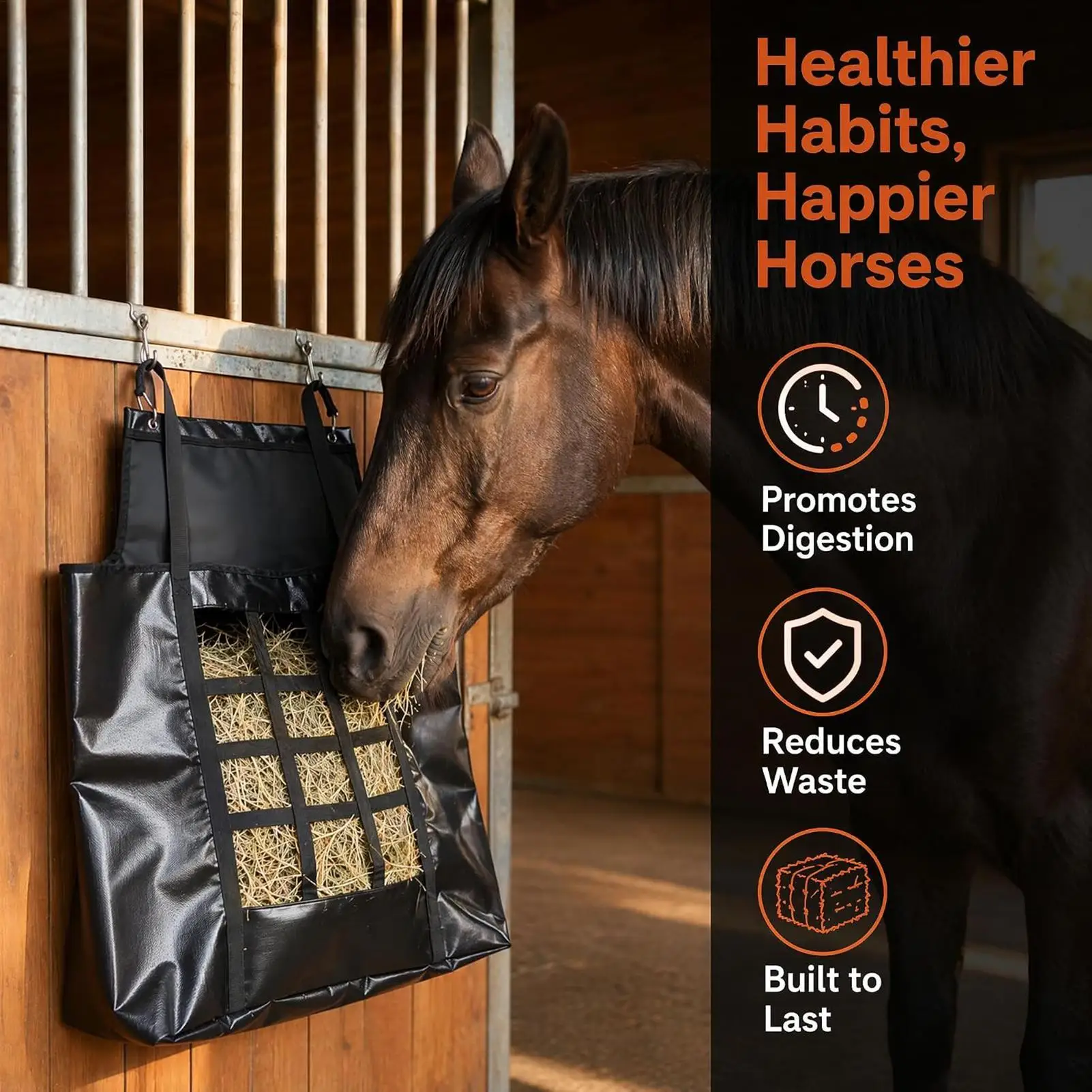 Hay Nets For Horses Tear-Resistant Bite-Proof Strong Load-Bearing Goat Hay Bag For Cows Sheep Stalls Fences Trailers Stables