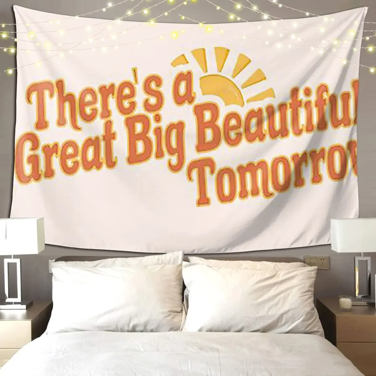 Great Big Beautiful Tomorrow Tapestry Funny Wall Hanging Aesthetic Home Decoration Tapestries for Living Room Bedroom Dorm Room