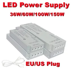 36W-150W Switching Power Supply Transformers AC220V To DC12V/24V EU/US Plug Home Lighting Cabinets Wardrobes Light Strip Dimming