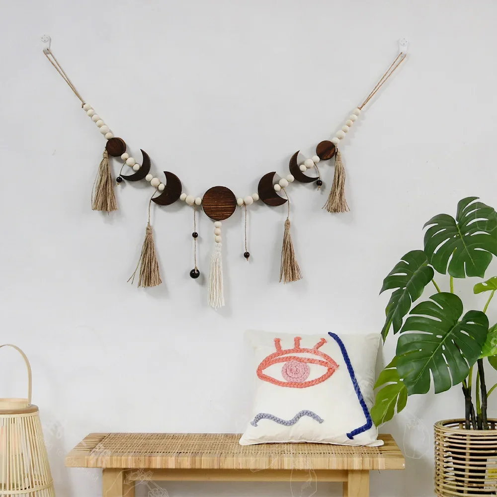 DSA Nordic style hand-woven moon tapestry fringed wall hanging home decoration bohemian wall hanging