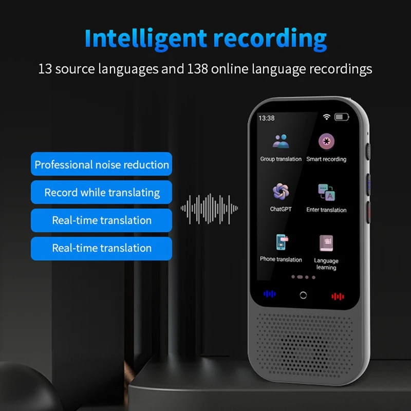 Portable Translation Machine S80 Pro Chatgpt Real-Time Languages Translate Smart Voice Photo Text Recording Translator